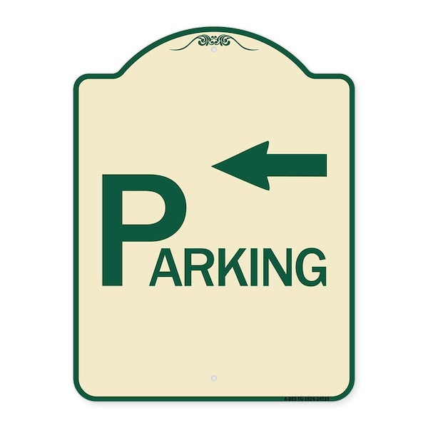 Signmission Parking with Arrow Pointing Left Heavy-Gauge Aluminum Architectural Sign, 24" x 18", TG-1824-24519 A-DES-TG-1824-24519 - main